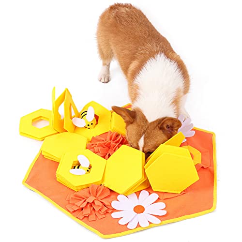 YGORTECH Tapis à renifler pour chien, jouet intelligent pour chien, avec couinement, lavable, pliable, pour le foraging, l'entraînement, le dressage des chiens, grand tapis à renifler (70 x 60 cm) Cover