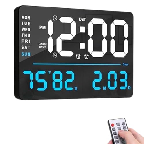 Image of EASEPRES LED Digital Wall Clock (X6636-Blue)