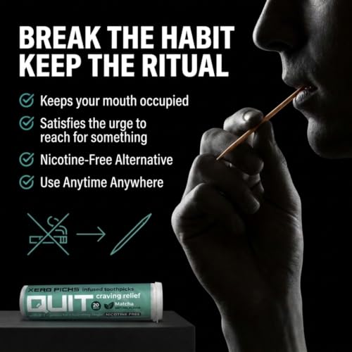 Image of Xero Picks Infused Flavored Toothpicks to Help Quit Smoking - Nicotine Free (Matcha, 3 Pack) Non-GMO Kosher Vegan