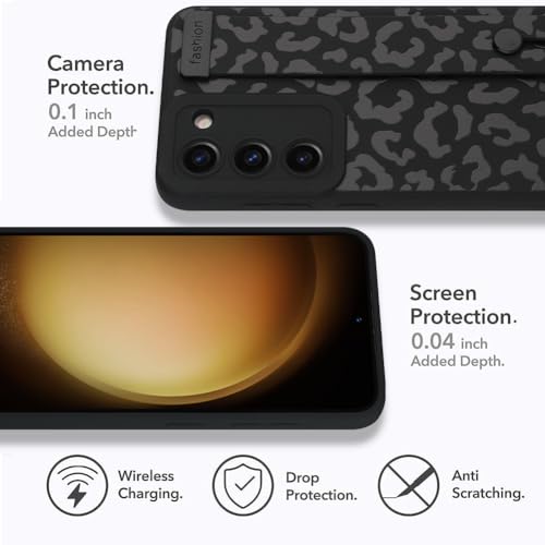 Image of Compatible with Samsung Galaxy S23 Plus Case with Strap Wrist Black
