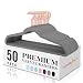 HOUSE DAY Velvet Hangers Non-Slip Velvet Hangers -50 Pack- Heavy Duty Velvet Suit Hangers Velvet Space Saving Non Slip Clothes Hangers,Grey