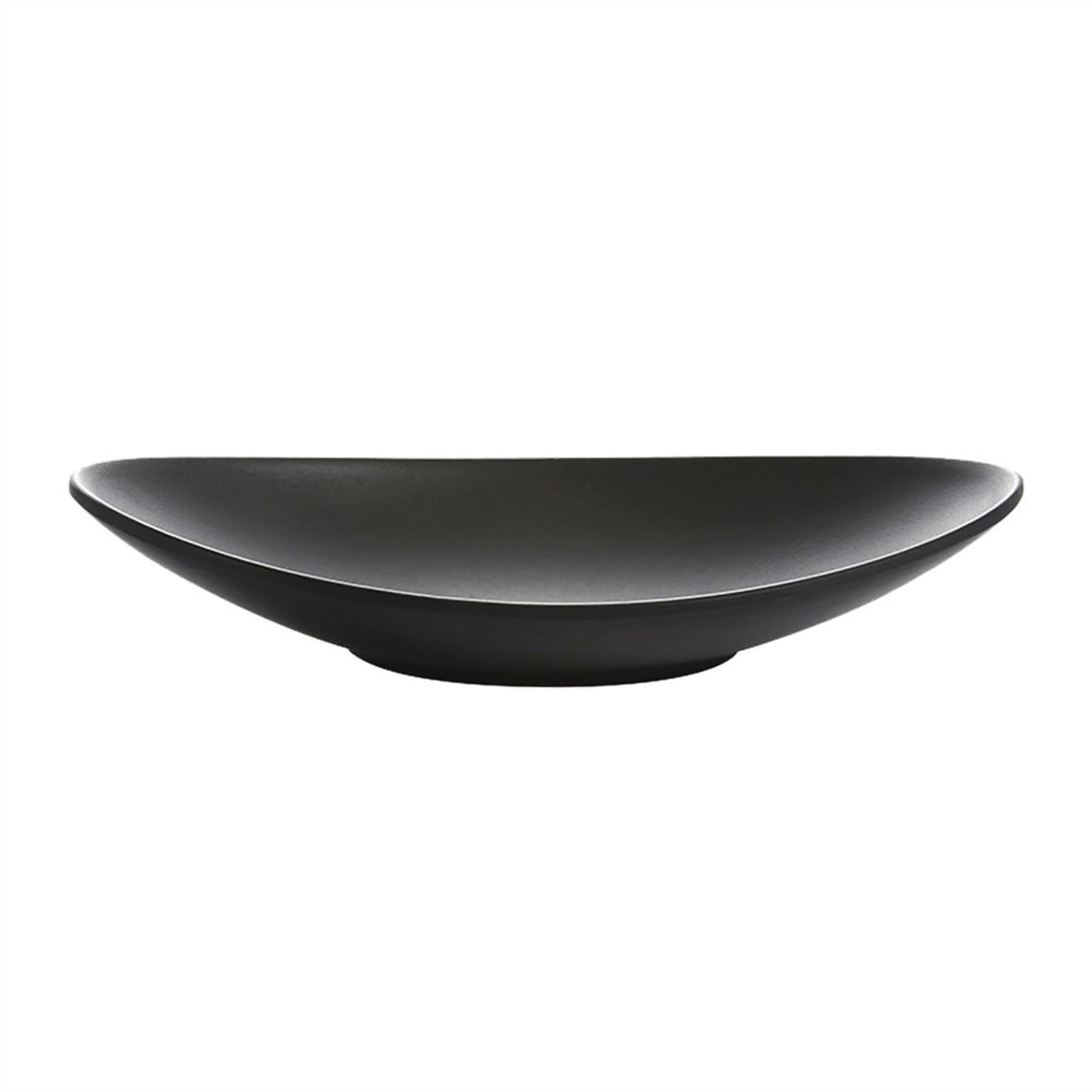 NEBE Assiette 1 Paquet Assiette Creuse Ovale Noir Mat Assiette à dîner Cuisine Snack Assiette Fruits Dessert Assiette Imitation Porcelaine Vaisselle Vaisselle(25.2cm)