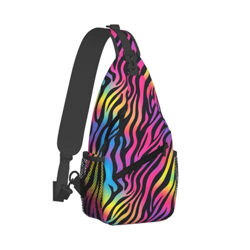 Sac à bandoulière Dreamy à rayures colorées et sangle ajustable mixte
