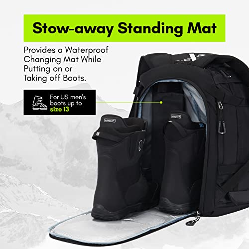 Extremus Snow Bound Ski Boot Bag, 65L Waterproof Ski Boot Backpack to Organize Ski Boots, Helmet, Goggles, Gloves, Apparel, Skiing and Snowboarding, Large Capacity Ski Luggage for Adults & Youth
