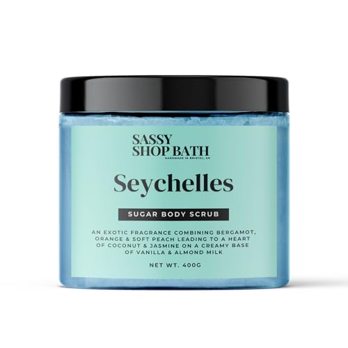 Sassy Scents Seychelles Sugar Body Scrub | Exfoliating + Hydrating | Soft Smooth Skin | 400g