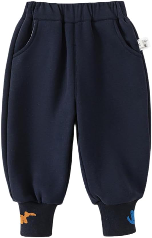 Toddler Boys Girls Cotton Casual Solid Cartoon Long Pants Kids Athletic Winter Pockets Jogger Sweatpants Overalls