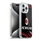 Head Case Designs Licenza Ufficiale AC Milan Curvato Modelli Cresta Custodia in Gel [Protezione di Grado Militare] Compatibile con Apple iPhone 15 PRO Max E Compatibile con MagSafe