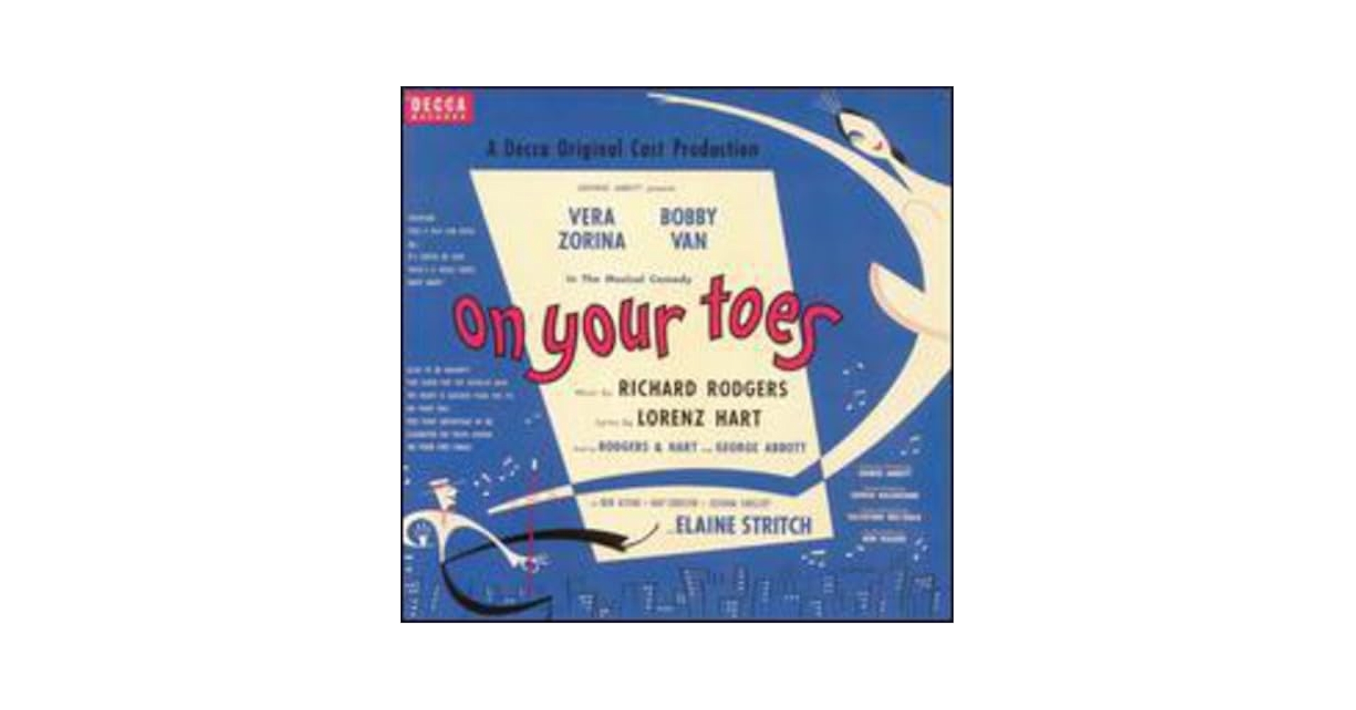 【P6905】ON YOUR TOES／ORIGINAL 1983 BROAD Rodgers & Hart – On Your Toes - Original 1983 Broadway Cast