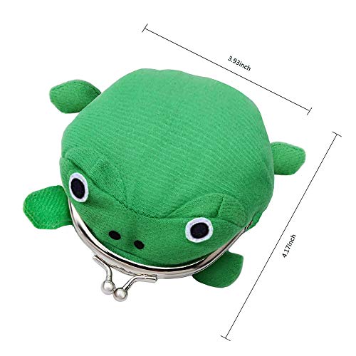 Ebetter 2 Pack Frog Coin Wallet,Cosplay Anime Cute Purse,Green Cartoon Plush Frog Money Bag,Frog Money Pouch With Lock,Novelty Toy,School Prize #TOP3