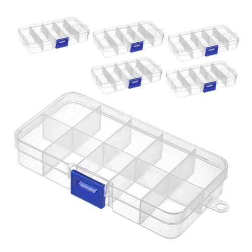 Gatuida Caja De 6 Piezas caja de almacenamiento transparente caja de herramientas caja para manualidades organizador de joyas caja transparente organizador de tornillos pequeños páginas