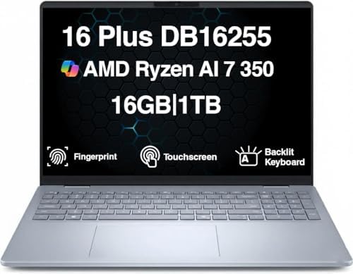 Dell 16 Plus DB16255 AI Business Laptop 16.0" Touchscreen FHD+ Di...