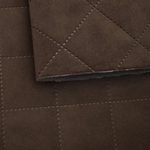 Tissu d'ameublement matelassé velours microfibre marron 1.40x5m - 2