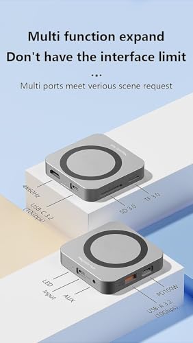INICIO Magnetic M.2 2230 NVMe SSD Enclosure 8 in 1 Hub with Mag-Safe, USB C 3.2 Gen2 4K HDMI SD TF Card Reader PD100W 10Gbps Adapter For iPhone 16... - Image 4
