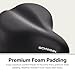 Schwinn Comfort Bike Seat for Men and Women, Commute Plus Foam Plush, Replacement Saddle Fits All Adult Bikes with Standard Seatpost, Black