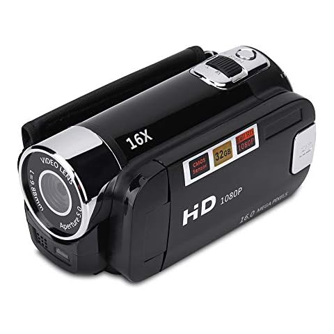 Socobeta Digitaler Camcorder Videokamera Camcorder 16x HD 32g Externe Speicherkarte 270° Drehung Cover