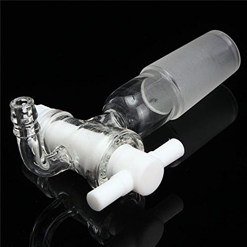 RanDal 24/40 Adattatore Di Controllo Del Flusso Di Vuoto Di Vetro Con Ptfe Rubinetto Maschio A Terra Giunto Ad Angolo Retto Collegamento Tubo 90 Gradi Bend