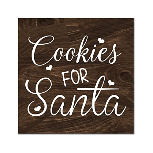 Panneau Cookies for Santa en bois, déco murale pour salle de bain