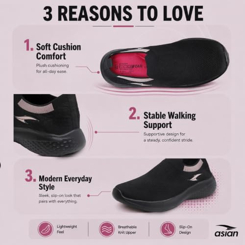 Image of ASIAN Breeze-02 Women Walking Shoes | Lightweight, EVA Sole Grip with Soft Memory Foam Comfort for Daily Walking