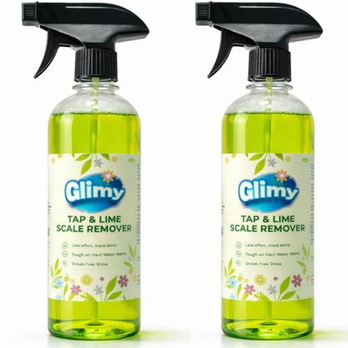 Image of Tap Cleaner & Limescale Remover Spray Pack of 2 x 500 ml | Hard Water Stain Cleaner for Bathroom | Removes Limescale, Soap Scum & Rust Marks | Streak-Free Shine, Multi-Surface Cleaning Spray