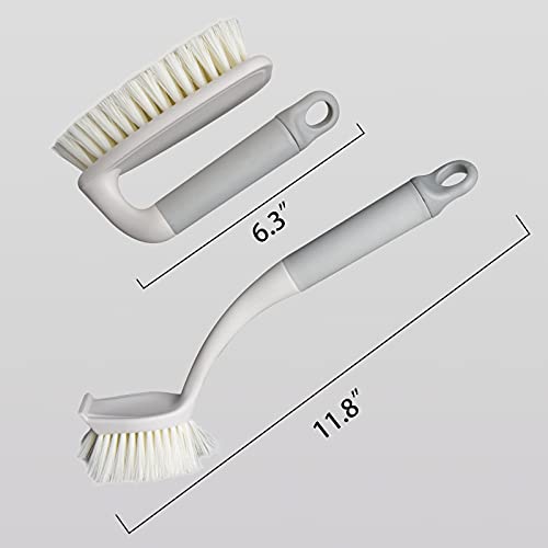 Vanthylit Scrub Brushes for Cleaning, Stiff Bristles Brushes for Household Use,Bathroom Kitchenware Carpet Floor Cleaning, 2-Pack