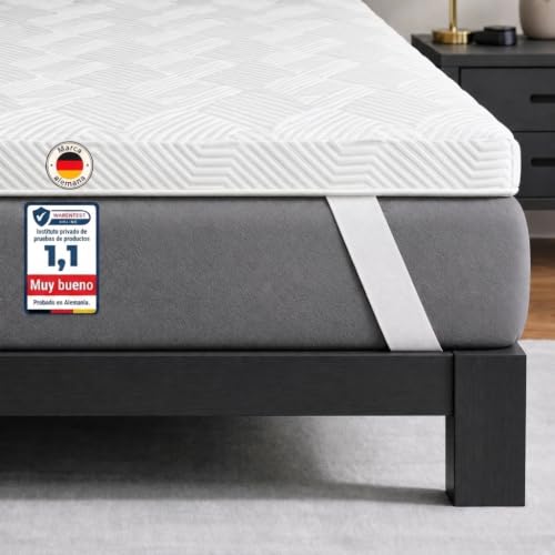 Komfortec Sobrecolchón de Gel de 5 Zonas, 90 x 200 cm, H3/H4, 7 cm de Altura