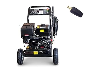 DeTec. Hochdruckreiniger 15 PS 250 bar Flächenreiniger | Benzin Druckreiniger inkl. Dreckfräse