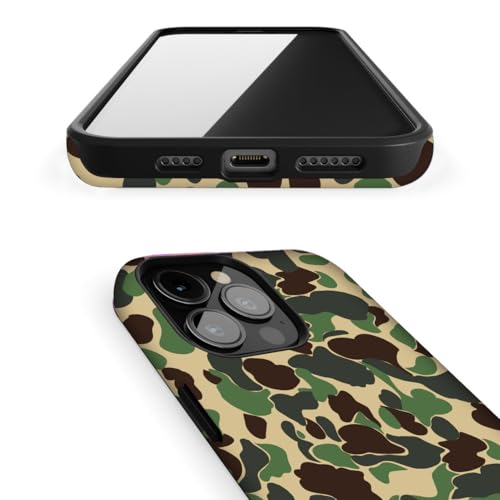 Coque iPhone 14 antichoc camouflage vert protection double couche iPhone 13