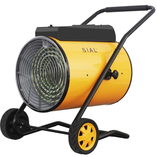 SIAL Termoventilador Industrial 15 kW - Calentador Eléctrico - Calentador Radiante Calentador de Construcción - Calefactor para Garajes, Talleres, Obras - D15 - Amarillo