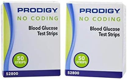 Prodigy No Coding Blood Glucose Test Strips, 100ct