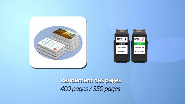 Cartouches D'encre Compatibles PG-575XL CL-576XL Pour Canon TS/TR Series - Pack De 2 (noir + Couleur)