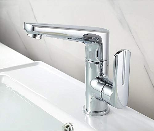 Robinet mitigeur de bain monotrou au design chromé intemporel pour vasque moderne