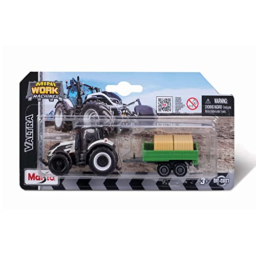 Maisto Mini Working Machines VALTRA M2/Q TRACTOR WITH TIPPING TRAILER, 3” - Image 3