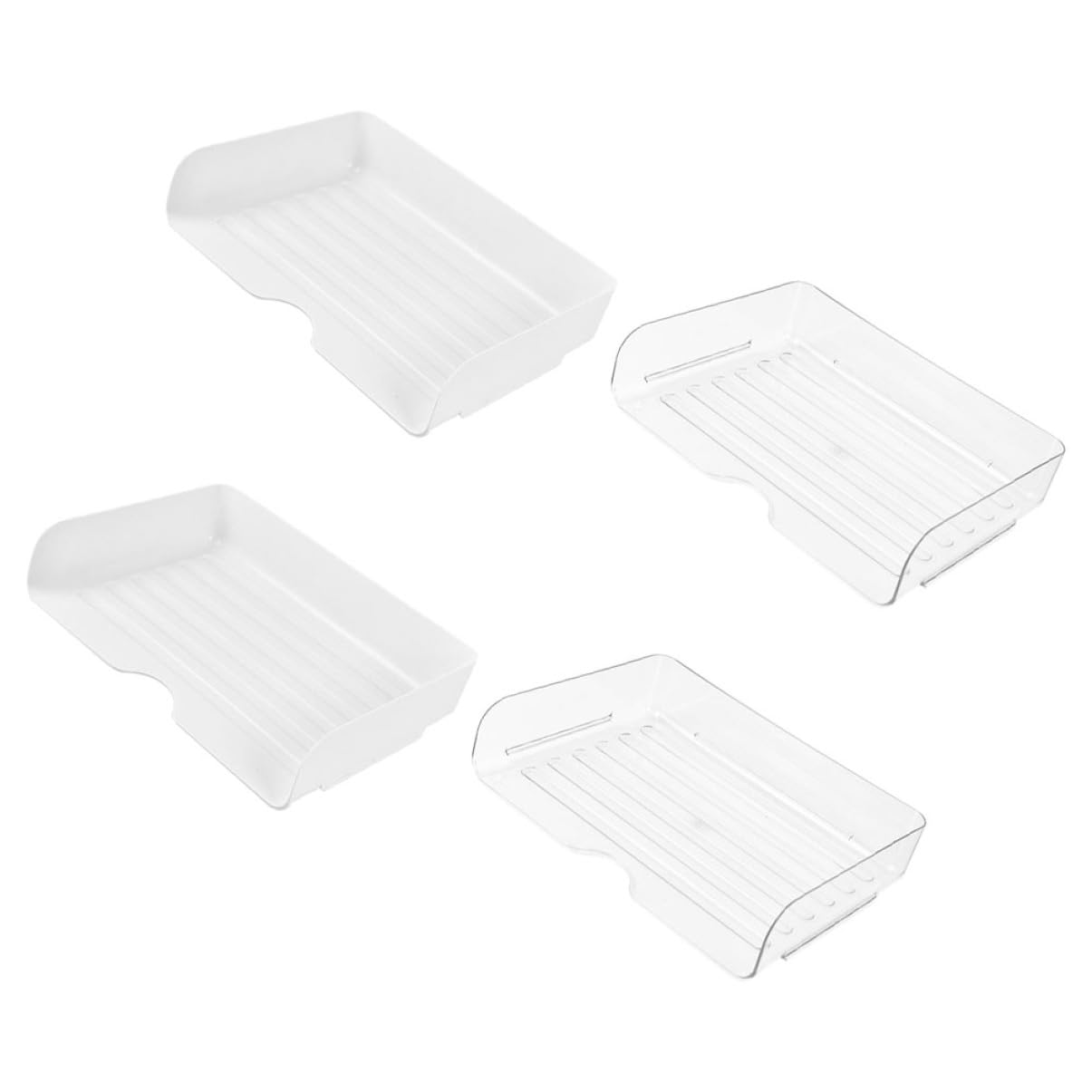 HOMSFOU 4pièces Support Bureau Plateau Transparent Trieur De Dossiers Bacs De Rangement Organisateur Pour Papeterie Documents Salle De Classe