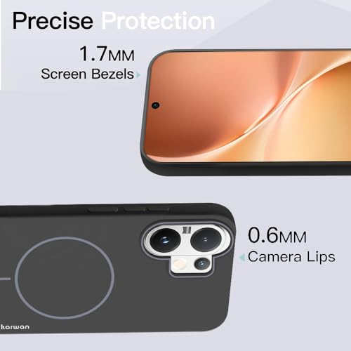 Image of KARWAN️ Magnetic Wireless Ultra Slim-Fit Back Case Cover for Vivo V60 |Hard PC Case Cover| Ultra-Thin & Light Weight with [Ultra Premium Feel] Case for Vivo V60 (6.77 inch) (Black)