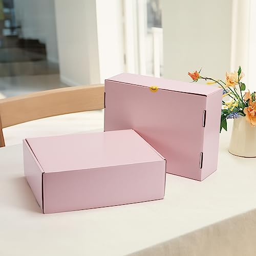 Image of HORLIMER 12x9x4 inches Shipping Boxes Set of 20, Pink Medium Corrugated Cardboard Gift Mailer Box
