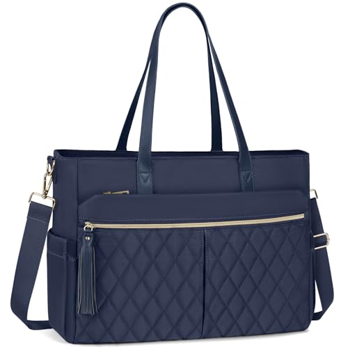 Bolsa para Laptop RAINSMORE para Mulheres 39,6 cm Professora Bolsa de Enfermeira Profissional Bolsa de Trabalho para Laptop Computador Mensageiro Pasta, Azul