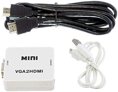 THE CIMPLE CO - VGA to HDMI Converter Adapter Kit | Convert VGA to HDMI with Audio Video Converter Adapter Box with HDMI Cable for HDTV/PC/Laptop – (Black)