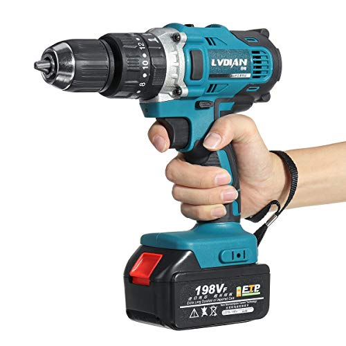wchaoen 198VF 3 in 1 Akku-Bohrschrauber Schlaghammer Akkuschrauber mit 1X wiederaufladbare Lithium-Ionen-Akku 2-Gang… – Bild 4