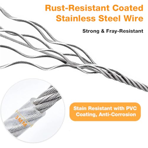 Image of HASTHIP 10m Clothes Line Outdoors - Portable Travel Clothesline Heavy Duty Rope with Metal Carabiner Laundry Line Outdoor Wire Ropes for Camping, RV, Backyard