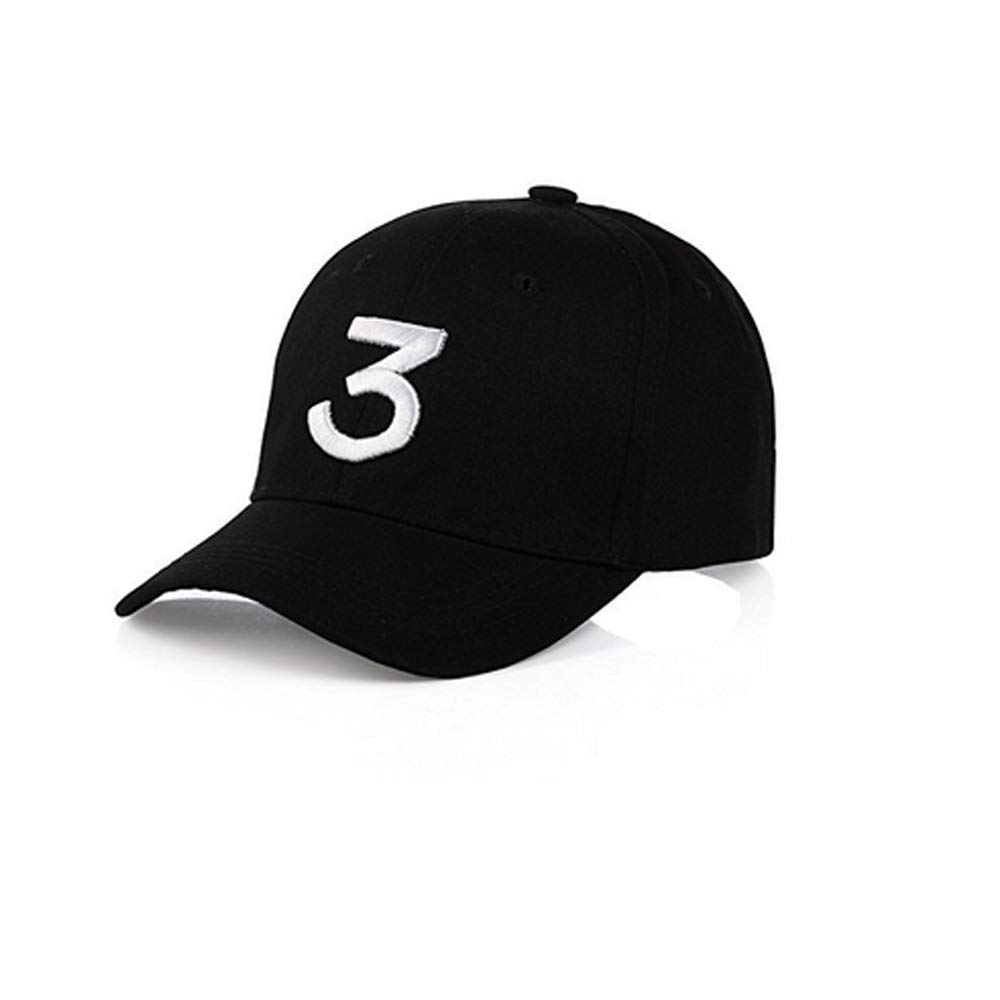 IVYRISE Chance Rapper Baseball Hat Embroider Number 3 Caps Cool Hip Hop Rock Fashion Classic Hats with Adjustable Strap