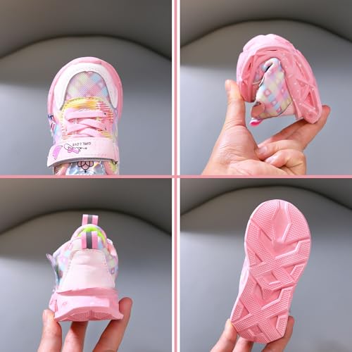 Glowing Girls' Sneakers | Cartoon Princess Shoes for School & Play | Flash Athletic Breathable Walking Shoes | Kid's Night Glowing Footwear4