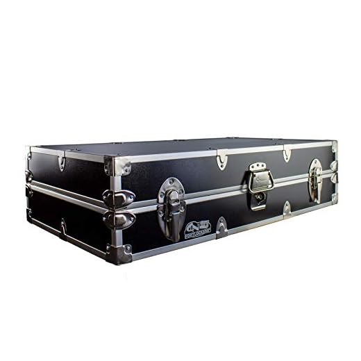 C&N Footlockers College Dorm Room Under Bed - The Slim Lockable Trunk - 32 x 18 x 8.25 Inches