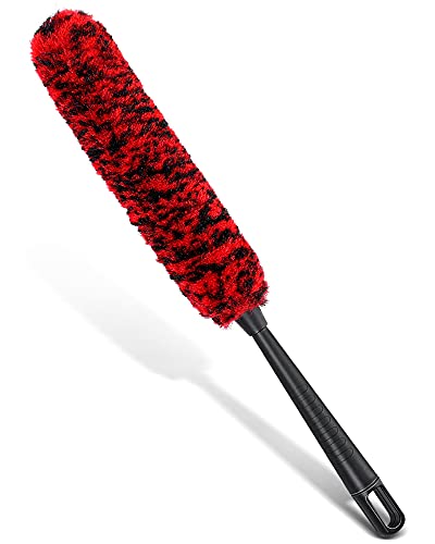 Car Wheel Rim Brush Metal Free Synthetic Woolies Wheel Cleaning Brushes Rim Tire Cleaner Brush for Engine Exhaust Pipe