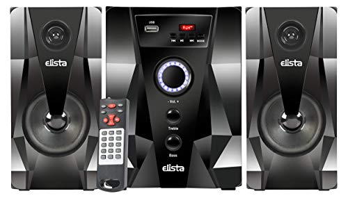 Elista Diamond 2.1 Channel Multimedia Speaker with Bluetooth/USB/FM/Aux | 49 W | with Remote (Black)