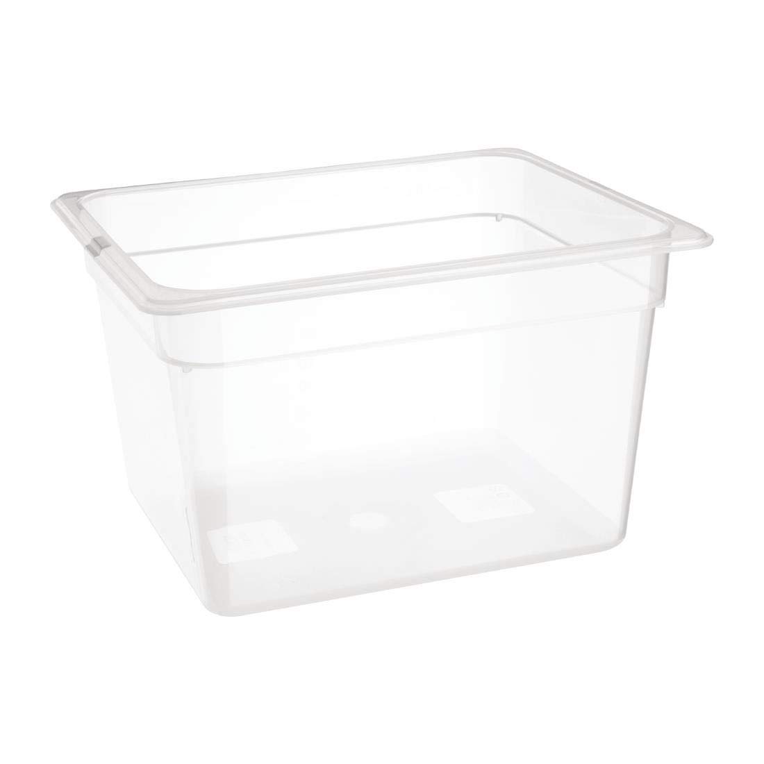 Nisbets Transparent Essentials Polypropylene 1/2 Gastronorm Container Without Lid 200Mm