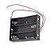 18650 Battery Holder, 3-Slot 3.7V 18650 Battery Storage Box Case with 6inch Bare Wire Leads [4-Pack]
