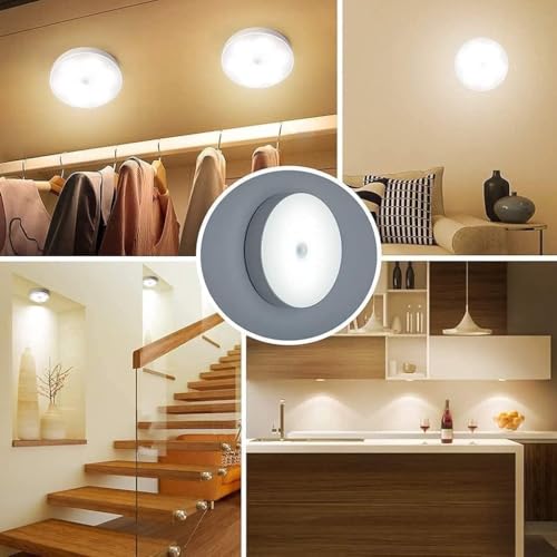 Image of LOHAS-LED Motion Sensor Light for Home (Pack 2) with USB Charging Wireless Self Adhesive LED Body Induction Lamp Sensor Light for Wardrobe Lights with Sensor Night Light for Cupboard Stairs (White)