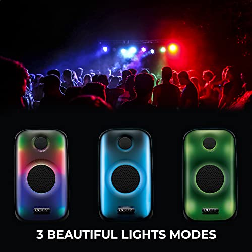 Image of Coby Flame Bluetooth Party Speaker | 3 inch Bluetooth Speaker, Rechargeable Battery, USB Input, TF Card Slot | 3 LED Light Modes | Indoor /Outdoor Portable Speaker w /Handle for Parties, Gatherings, Events