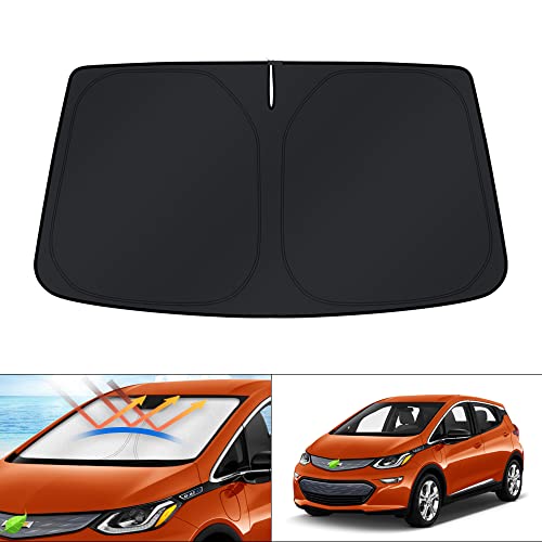 Image of KUST Windshield Sun Shade for 2017-2025 2026 Chevrolet Bolt EV Hatchback Accessories (NOT for Chevy Bolt EUV) Window Sunshade Sun Visor Protector Foldable Blocks UV Rays Keep Car Cooler