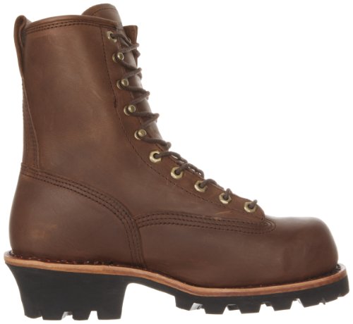 Image of Chippewa 8 Inch Waterproof Steel Toe Logger Boots for Men - Durable Full-Grain Leather Mens Shoes - Slip-Resistant Lace Up Work Boots for Men - Orthotic Comfort Insole for All-Day Support